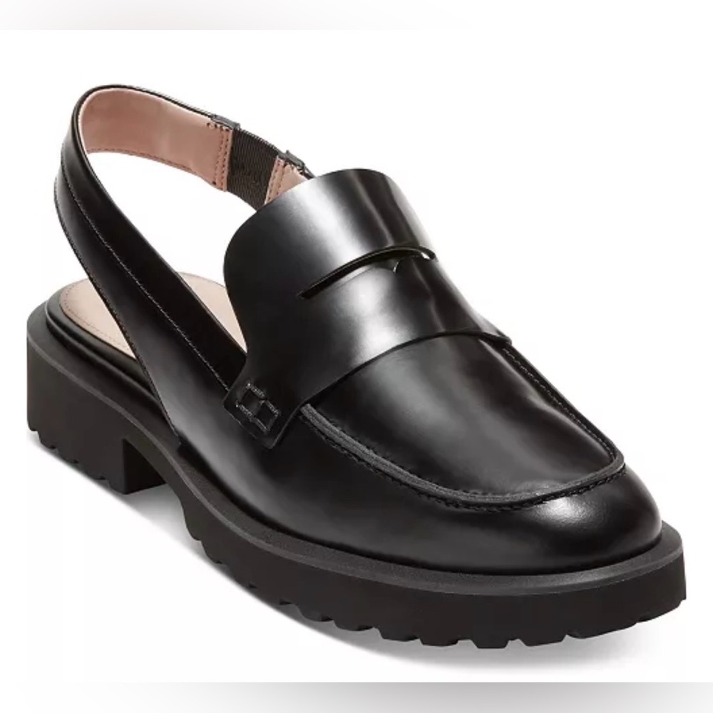 Cole Haan Women's Geneva Almond toe Slingback Platform Loafer Mules, 11B